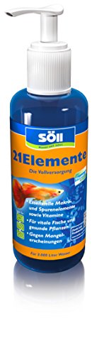 Söll 81288 21Elemente Vitalstoffe, 250 ml - Pflegemittel und Wasseraufbereiter für Aquarium, spendet Mineralien, Spurenelemente und Vitamine für gesunde Fische, Pflanzen von Söll