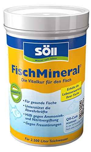 Söll 15232 FischMineral Vitalkur für Teichfische 250 g - Fischpflegemittel | Entgiftung und Neutralisierung von Wasser | mit lebenswichtigen Mineralien für vitale Fische im Fischteich Gartenteich Koiteich von Söll