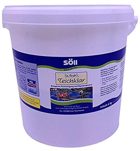 Söll 80383 Dr. Roth's Teichklar, 6 kg - Teichreinigung, Algenprophylaxe, Mikroorganismen bauen Schadstoffe ab, natürliche Wasserklärung im Teich Schwimmteich Fischteich von Söll