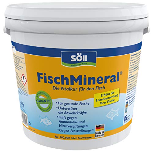 Söll 80433 FischMineral Vitalkur für Teichfische, 10 kg - Fischpflegemittel zur Entgiftung und Neutralisierung von Wasser | lebenswichtigen Mineralien für vitale Fische im Fischteich Gartenteich Koiteich von Söll