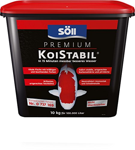 Söll 81894 Premium KoiStabil Teichstabilisator 10 kg - effektiver Wasseraufbereiter reguliert pH-Wert und KH-Wert für messbar besseres Teichwasser im Gartenteich Fischteich Koiteich, Koi-gerecht von Söll