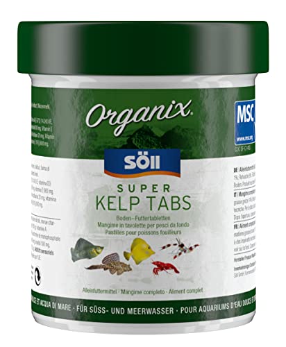 Söll 81938 Organix Super Kelp Tabs, 130 ml - Zierfischfutter für Süß- und Meerwasserfische - Bodenfuttertabletten von Söll