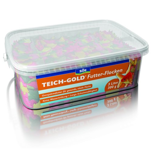 Söll TEICH-GOLD Futter-Flocken - Hauptfutter/ Ganzjahresfutter zum Füttern von Teichfischen im Gartenteich - gesunde Ernährung - Fischpflege - lange Schwimmfähigkeit von Söll