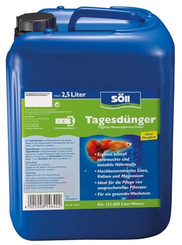 Söll 81444 Tagesdünger Aqua, 2,5 l für 125.000 l Wasser - hochkonzentrierter phosphatfreier Universaldünger, ideal für die Pflege von anspruchsvollen Pflanzen im Aquarium von Söll