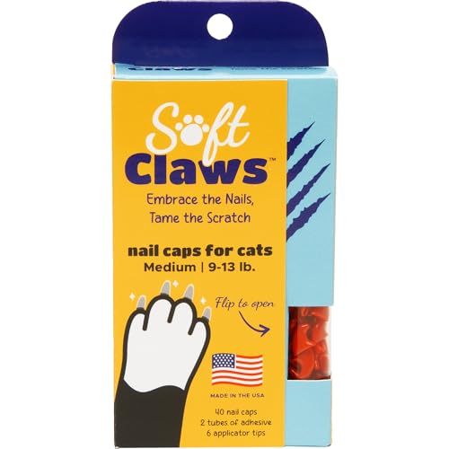 Soft Claws Feline Weiche Krallen Katze Nagel Kappen take-Home-Kit, mittelgroß, Rot von Soft Claws