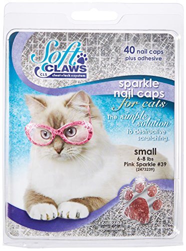 Soft Claws Inc weiche Klauen für Katzen, Größe S, Farbe Pink Glitter von Soft Claws