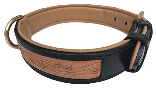 Soft Touch Collars - Gepolstertes Hundehalsband aus Leder, handgefertigt, handgefertigt, Schwarz, Größe L von Soft Touch Collars