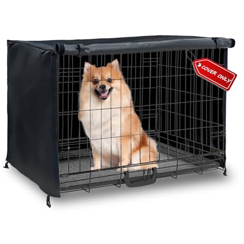 Softclub Abdeckung für Hundekäfige, 61 cm, wasserdicht, für den Innen- und Außenbereich, langlebig, winddicht, universelle Passform für Hundekäfig, 61 cm L x 45,7 cm B x 48,7 cm H, Schwarz von Softclub