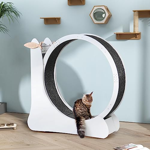 SogesHome Laufräder für Katze Hunde Haustier Kleintiere Groß Smooth Katzenlaufrad Laufrad für Heimtraining Trainingsrad aus Holz mit Kratzpad für Katzen von SogesHome