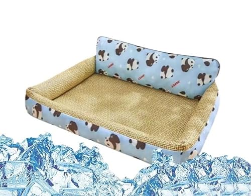 Kühlmatte for Hunde und Katzen Kühlmatte for Katzen Kühlendes Haustier-Eiskissen Haustier-Kühlkissen Haustier-Eiskissenmatte Katzen-Rattanmatte Nest Atmungsaktive quadratische Matte Haustier-Pad-Decke von Sohodoo