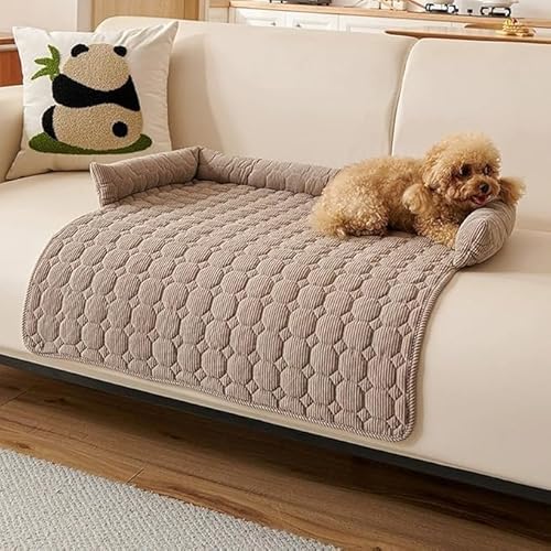 Plüsch-Haustierbett für Sofa, 75 x 75 cm, Hundebett für Sofa, Hundedecke Sofaschutz Hund Waschbar rutschfest Wasserdicht Große Hunde, Gepolsterte Haustiermatte mit Kopfstütze(C) von Sohodoo