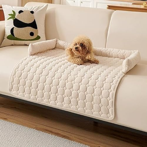 Plüsch-Haustierbett für Sofa, 75 x 75 cm, Hundebett für Sofa, Hundedecke Sofaschutz Hund Waschbar rutschfest Wasserdicht Große Hunde, Gepolsterte Haustiermatte mit Kopfstütze(D) von Sohodoo