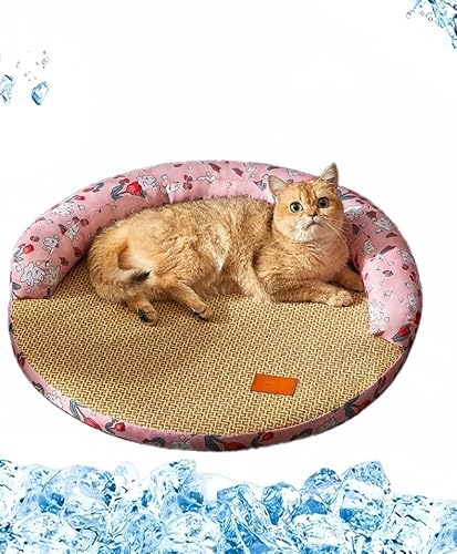 Sohodoo Katze Kühlmatte Welpen Kühlpad Hund Kühlmatte Quadratische Matte Katze EIS Pad Haustier Pad Decke Haustier Gewebt for Katzen Hunde Haustier Kühlmatten(Color:Pink,Size:M) von Sohodoo