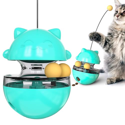 Soliding Katzen-Leckerli-Spender-Spielzeug – interaktives Spielzeug und Katzen-Leckerli-Ball, Becher, interaktiver Ball, Katzen-Puzzle-Futterspender, Katzenfutter-Puzzle-Spielzeug, geeignet für alle von Soliding