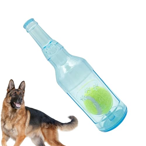 Sollee Wasserflaschen-Hundespielzeug, interaktives Hundespielzeug, Beißendes Kauspielzeug für Welpen, Interaktives Quietschspielzeug für Welpen, Flaschenknacker, interaktives Spielzeug zum Zahnen und von Sollee