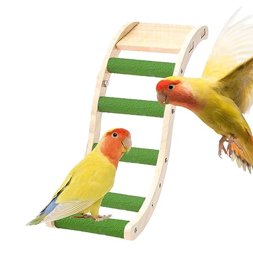 Vogel Holzleiter Spielzeug | Vogelständer Spielzeug Holzleiter für Sittiche,Holzständer Papageien-Kauspielzeug, Vogel-Übungsspielzeug, Spielleiter für Finken, Sittiche Sollee von Sollee