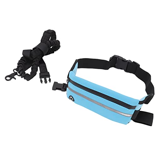 Sonew Hands Dog Leash Fanny Pack, Verstellbare Nylon-Hüfttasche mit Bungee-Leine, Ideal Zum Nächtlichen Laufen oder Spazierengehen mit Ihrem Haustier (hellblau) von Sonew