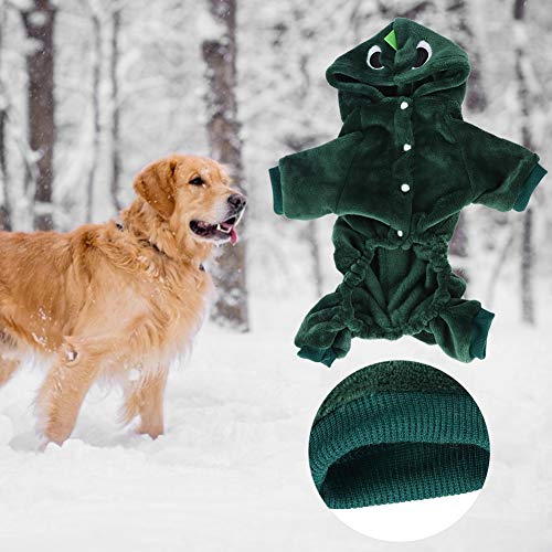 Sonew Warme Fleece-Dinosaurier-Hunde-Kapuzenpullover für Kleine Hunde, Winter-Welpenjacken-Kleidungsoutfit, Weiche Haustierkleidung für Katzen und Hunde in Verschiedenen Größen, von Sonew