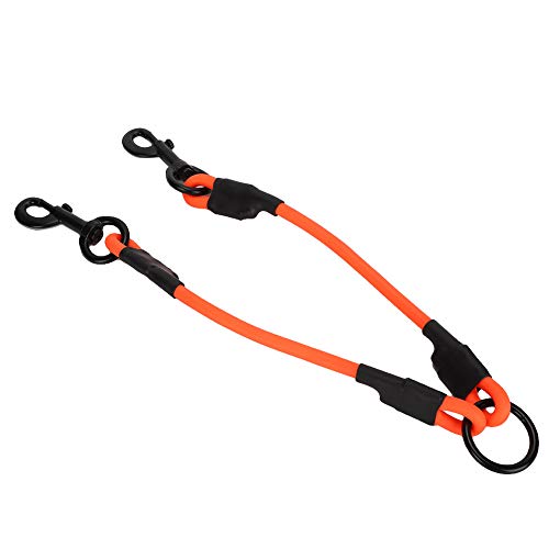 Sonew wasserdichte Haustier-Hundeleine, PVC-Doppelketten-Hundeleinen, Langlebige Outdoor-Geh-Trainingsleine für Zwei Hunde, Orange, Durchmesser: 8 Mm, Länge: 25 cm (8 mm von Sonew