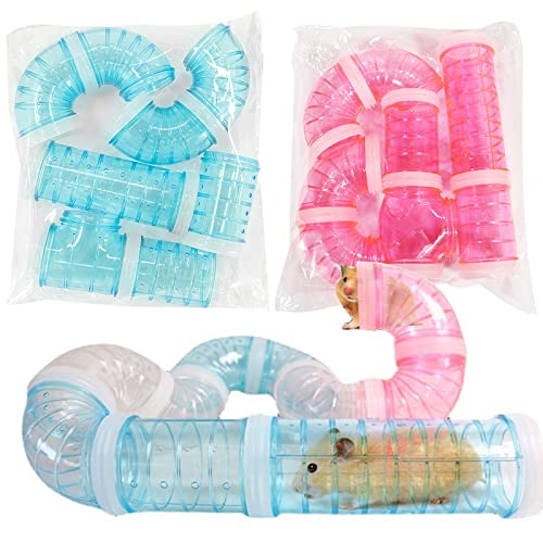 2 Stück Hamster Tunnel Sonwaha Hamster Spielzeug,Hamster Röhren für Hamster Zubehör,Hamster Tunnel für Käfig,Hamster Röhrensystem Durchsichtig Plastik für Nager Zubehör von Sonwaha