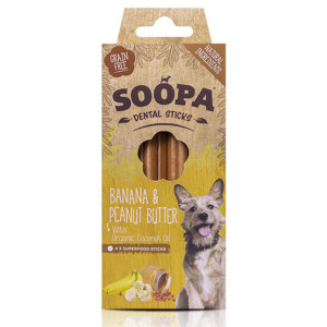 Soopa Dental Kaustangen Banane & Erdnussbutter Pro 3 Stück von Soopa