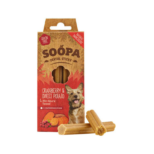 Soopa Dental Stick - Cranberry & Süßkartoffel - 4 Sticks von Soopa