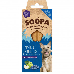 Soopa Dental Sticks mit Apfel und Blaubeere für den Hund Pro 3 Stück von Soopa