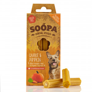 Soopa Dental Sticks mit Kürbis & Karotte Hundesnack Pro 3 Stück von Soopa