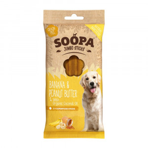 Soopa Jumbo Dental Sticks mit Banane & Erdnussbutter für den Hund Pro 2 Stück von Soopa