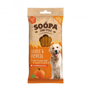 Soopa Jumbo Dental Sticks mit Karotte & Kürbis für den Hund Pro 2 Stück von Soopa