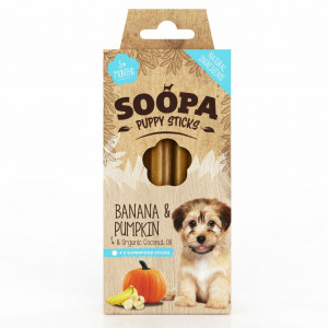 Soopa Puppy Sticks mit Bananen und Kürbis Welpensnack (100 g) Pro 5 Stück von Soopa