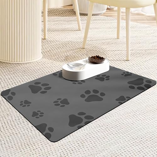 Napfunterlage, Hund Katzen Futternapf Unterlage, Super Saugfähige Futtermatte Hunde Hundenapf Matte, Hundenapf Unterlage Katzennapf Fressnapf Unterlage für Hunde Katzen Haustierfutter 35x50cm von Sophisticate