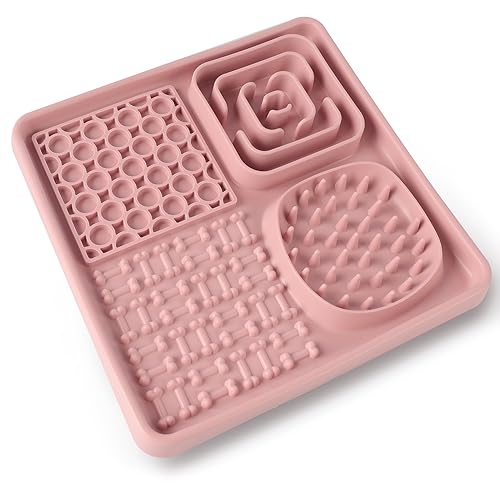 Silikon Schleckmatte für Hund Leckmatte Hund BPA-frei Slow Feeder Hunde Leckmatte Hund Lick Mat Haustier Futtermatten für Hundeleckerli und Katzenfutter （Rosa） von Sophisticate