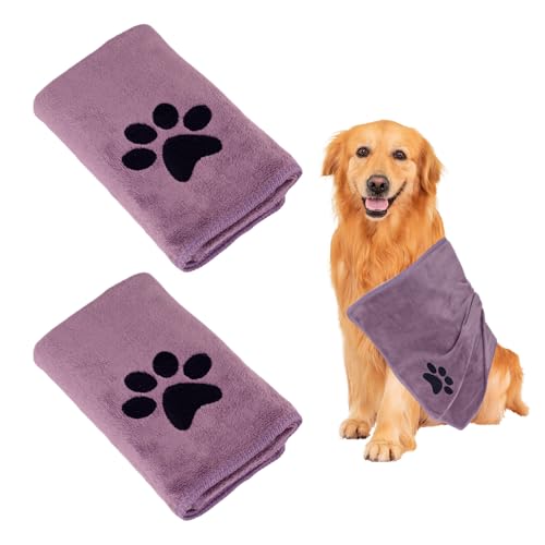 Sophisticate Hundehandtuch, 2 Stück Hundehandtuch Extra Saugfähig für Hunde Und Katzen, Microfaser Handtücher für Hunde Katzen, 100 x 50 cm Hundehandtuch Extra Saugfähig für Katzen Kuschelweich von Sophisticate