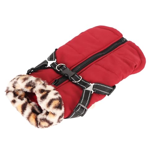 Hundemäntel für Kleine Hunde, Warme Welpen-Winterjacken, Hundekleidung für Kaltes Wetter, Haustier-Baumwoll-gepolstertes Hundekostüm, Winddichte Bekleidung, Kleidung, Rot (XXL) von Sorandy