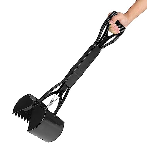 Pet Pooper Scooper, 23.7 Heavy Duty Dog Pooper Scooper, Long Handle Poop Picker Upper, Portable Pet Waste Grabber for Yard, Grass, Dirt, Durable Double Spring, Dog Supplies (All Black) von Sorandy