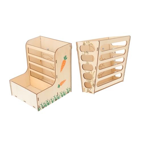 Sosoport 2-in-1 Heu Rack Feeder Feste Stil für Tiere Holz Zubehör für von Sosoport