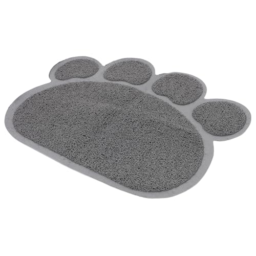 Katzen-Tischset süße Katzentoilette Matte für Hundefutter- und Wassernäpfe Abfallfangmatte Katzentoilette Matte rutschfeste Katzenmatte Fußmatten vorn Katzenstreu Pad PVC Grey Sosoport von Sosoport