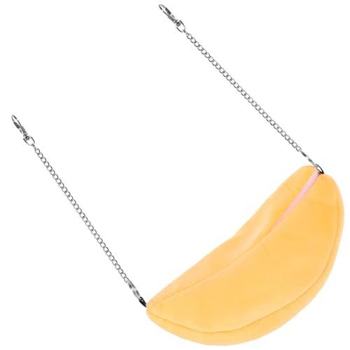 Sosoport 1 STK Haustier-Hängematte Kleintier-Hängekäfig Hamster Hängebett Welpen Hängematte Hamster Hammock Pet Swing Bed Schaukelbett für Haustiere Hängematte für Hamster Fussel Yellow von Sosoport