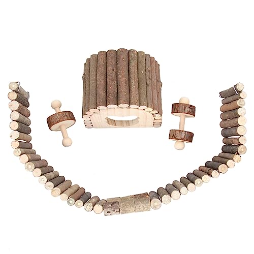 Sosoport 6 Stücke Holz Laufstall für Guinea Schweine Schleifen Zähne Spielzeug Pet Holz Spielzeug Set Laufstall Zaun für von Sosoport