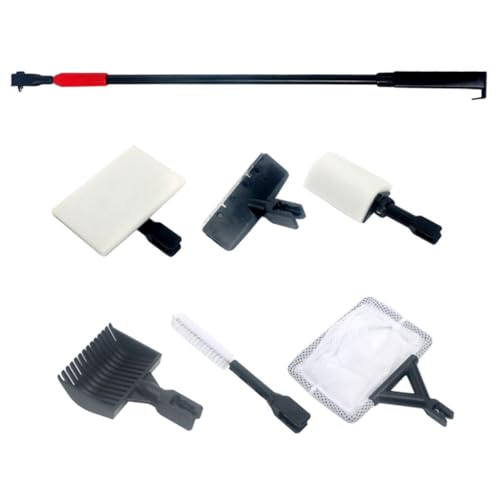 Sosoport Aquarium Zubehoer Reinigung 6 1 Aquarium Reinigungswerkzeug Set Algenkratzer Und Bürste Mit Langem Griff Effektiver Aquarien Scrubber Für Üß Und Meerwasserbecken Aquarium Algen Entferner von Sosoport