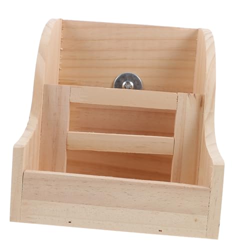 Sosoport 1 Satz Grasständer aus Holz für Haustiere Hamsterzubehör Haushaltsinhaber Gestell kanninchenfutter Futter Hasen Futter Hamster zubehör Haushalt Rack -in-Eins-Feeder-Rack Khaki von Sosoport