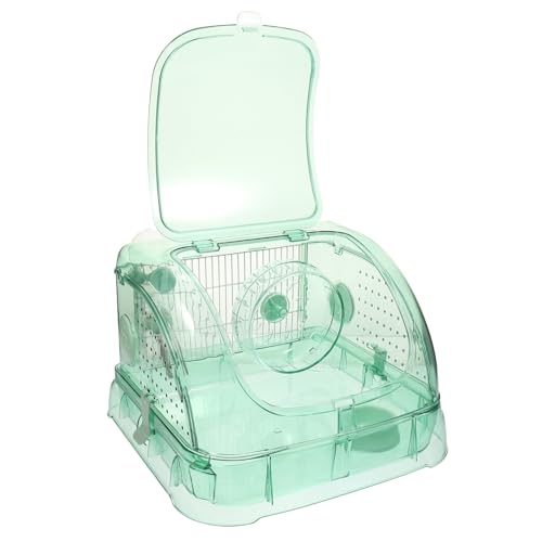 Sosoport 1 Satz Hamsterkäfig Transportbehälter Für Schildkröten Rennmaus Hütte Behälter Für Meerschweinchen Rennmaus Spielzeughamster Hamster Reisen Igel Lebensraum Light Green Acryl von Sosoport