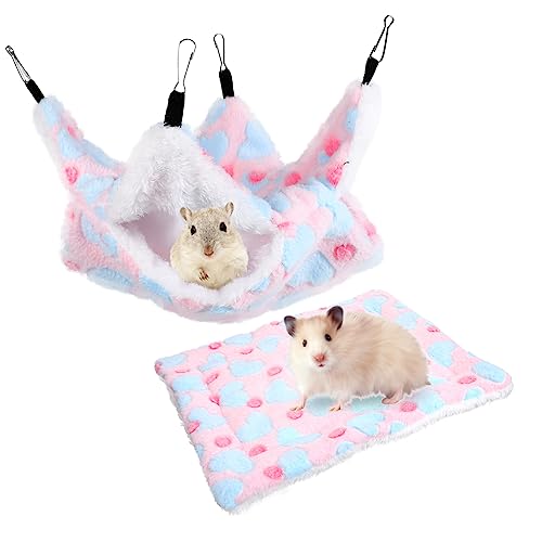 Sosoport Haustierbett Meerschweinchen Hängende Hängematte Tier Schlafkissen Warmes Hamsterbett 29x29cm 26x33cm Kissen von Sosoport