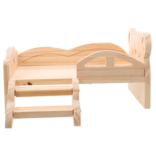 Sosoport Meerschweinchen-Bett Aus Holz Treppe Bequemes Nest für Hamster Kaninchen und Sicheres Design von Sosoport