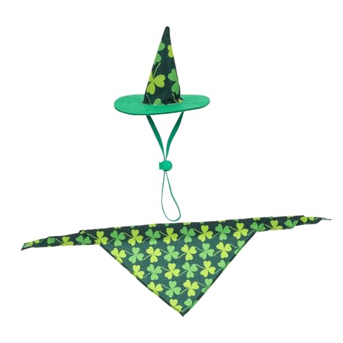 Sosoport 1 Satz Haustierkleidung Multifunktions-Lätzchen für Haustiere Welpen-Dreieck-Lätzchen Hunde-Outfits Dog Bandana hundefressnäpfe Hundezubehör Party-Haustier-Lätzchen Polyester Green von Sosoport