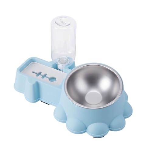 Sosoport 1 Satz Haustiernapf pet Water Bowl pet Bowl Futterautomat für Haustiere Futternäpfe für Katzen mehr- bequemer Hundefutterautomat dekorative Hundefutterstation Rostfreier Stahl Blue von Sosoport