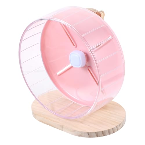 Sosoport 1 Satz Laufrad Für Hamster Hamster-laufball Igel Kleine Tiere Laufspielzeug Für Hamster Hamster-übungsspielzeug Hamster-Accessoire Leise Hölzern Kleine Rosa Fitness Süssigkeit von Sosoport