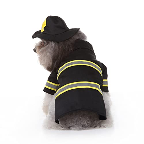 Sosoport 1 Set Festliche Hundekleider Feuerwehr Uniform Haustier Kostü Für Hund Katze XL Ideal Für Partys Und Auftritte Verwandlungsfähiger Mantel Für Haustiere von Sosoport