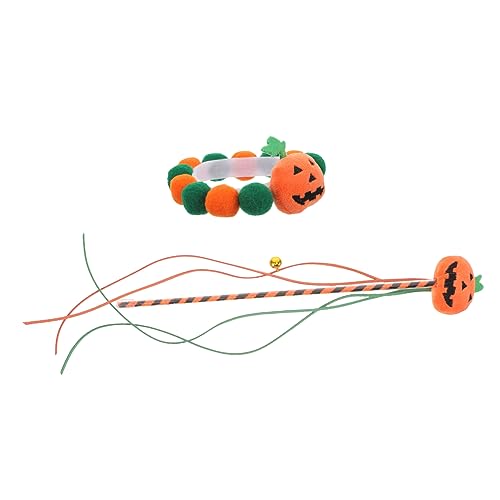 Sosoport 1 Satz Süßes Halsband Für Katze Spielzeug Attraktiver Neckstab Halloween-katzenhalsband Halsschmuck Für Haustiere Süßer Katzenstab Interaktiver Teaser Dekorativer Neckstab Plüsch von Sosoport